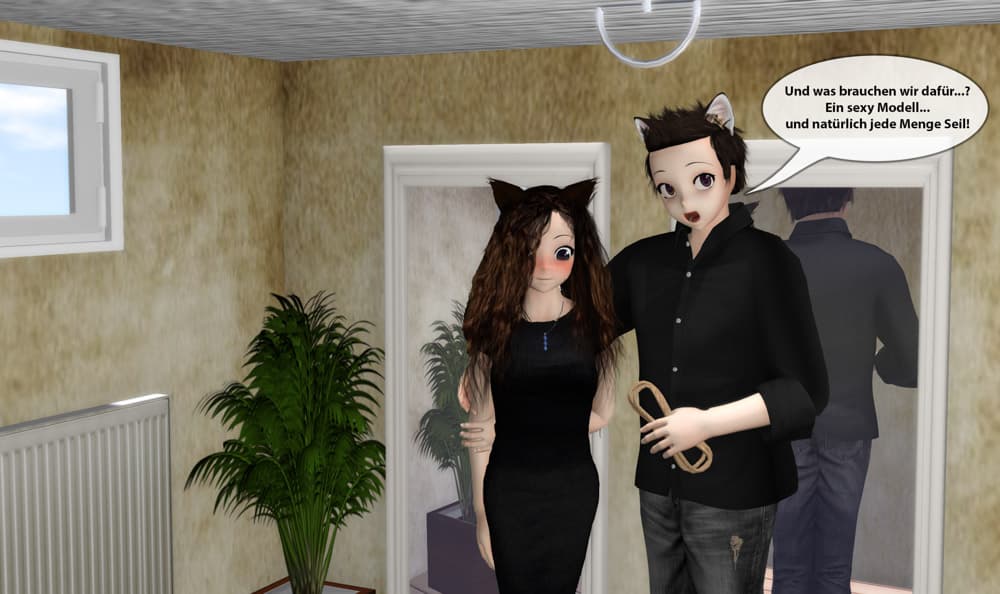 MiShibari und Modell bei Fesselzeit, als Nekos